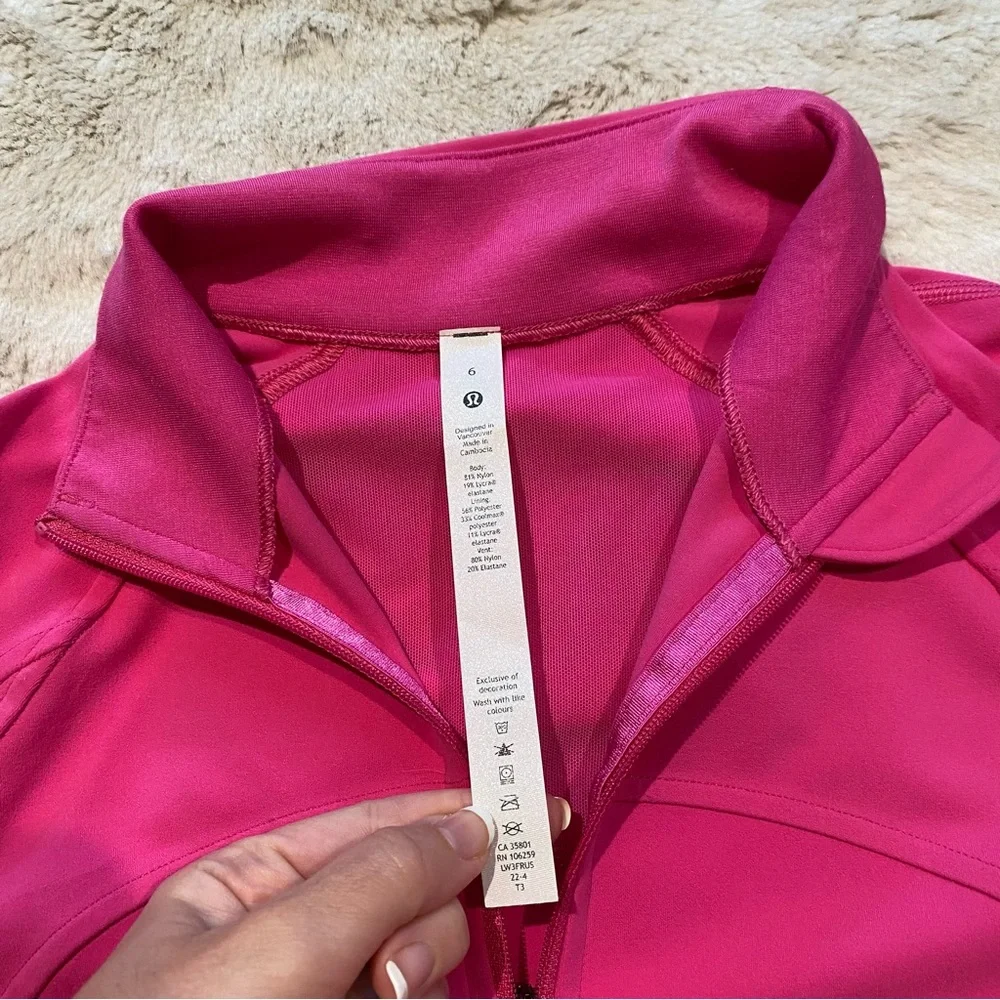(6) Lululemon Cropped Define Jacket Nulu Sonic Pink Small Crop - Picture 6 of 14